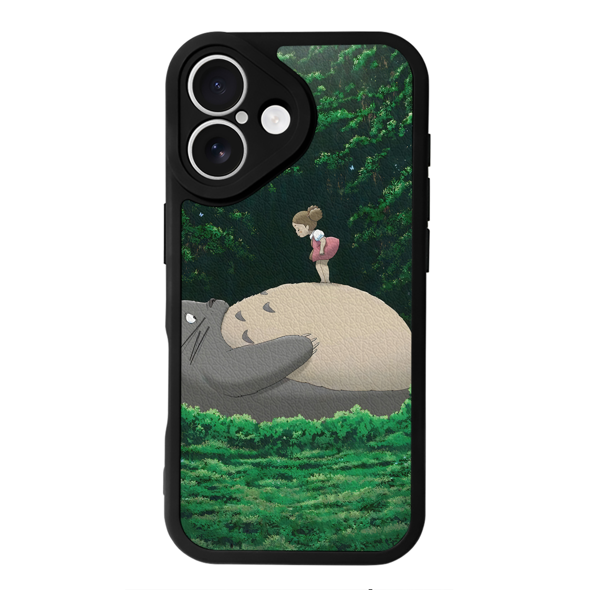 となりのトトロ 草壁メイ 草壁サツキ My Neighbor Totoro Satsuki Kusakabe Mei Kusakabe 【iPhone 16シリーズ対応】シリコンスマホケース（レザー調） 材質：シリコン